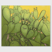 サボテンおもしろいキャラクターキュート多肉性キャラクター ラッピングペーパー (フラット)