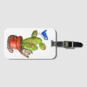サボテンお洒落とスニーカー猫 ラゲッジタグ (正面横)