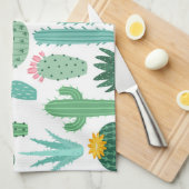 サボテンかわいらし キッチンタオル (四つ折り)