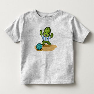 サボテンがアルゼンチンのユニフォームを着てサッカーをする トドラーTシャツ