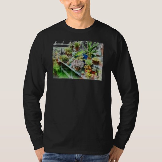 サボテンが付いている温室 Tシャツ (正面)