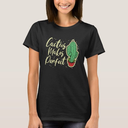 サボテンが可愛らしい植物園芸3 Tシャツ (正面)