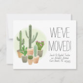サボテンが成功し、新しい家宅引っ越しのお知らせ 招待状 (正面)