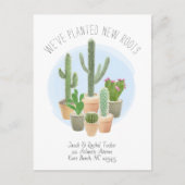 サボテンが新しい根を動かす発表を植えた ポストカード (正面)