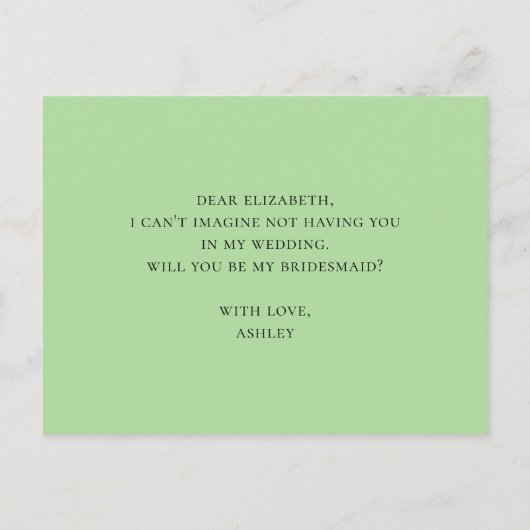 サボテンさん、結婚式の仲人になってくれる？ 緑のサボテンたち インビテーションポストカード (裏面)