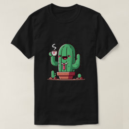 サボテンだってコーヒーを飲む Tシャツ