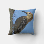 サボテンとウッドペッカー写真デザートサウスウエストバード クッション (裏面)