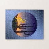 サボテンとココペリラウンド ジグソーパズル (横)