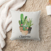 サボテンとサククレンツインポット クッション (ブランケット)