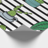 サボテンとサクストライプレント ラッピングペーパー (角)