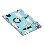 サボテンとスキュルを使った手描きのシームレスな模様 ノートブック (右側)