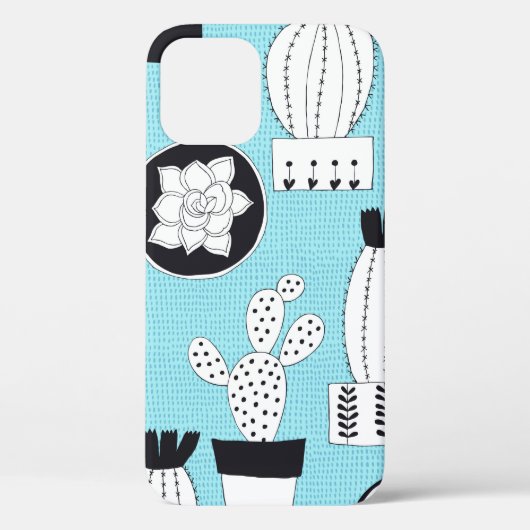 サボテンとスキュルを使った手描きのシームレスな模様 Case-Mate iPhoneケース (裏面)