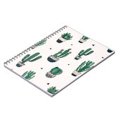 サボテンとスキュールを使用した手描きシームレスパターン ノートブック (左側)