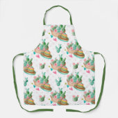 サボテンとソンブレロスのパターン エプロン (正面)