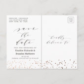 サボテンとテラリウム幾何学日付を保存 案内ポストカード (裏面)