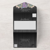 サボテンとバタフライエレガントキンセアニェラグレイ オールインワン招待状 (外側)