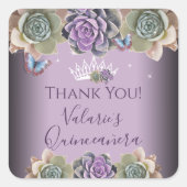 サボテンとバタフライエレガントキンセアニェラスクエアセント スクエアシール (正面)