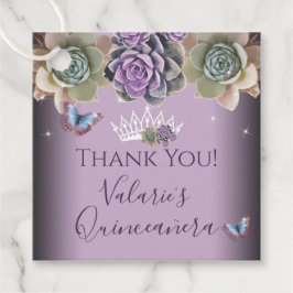 サボテンとバタフライエレガントキンセアニェラメッセージカード フェイバータグ