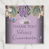 サボテンとバタフライエレガントキンセアニェラメッセージカード フェイバータグ (正面)