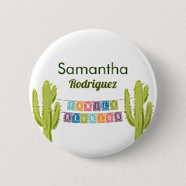 サボテンとパペルピカドガーランドテキサス州 缶バッジ