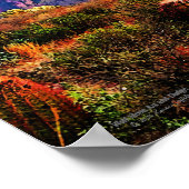 サボテンとパープルマウンテンアリゾナ砂漠14x11 ポスター (角)