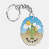 サボテンとビールキーチェーン キーホルダー (正面左)