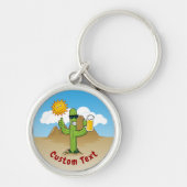 サボテンとビール キーホルダー (正面)