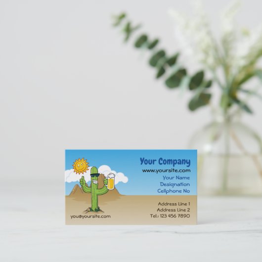 サボテンとビール 名刺 (スタンド正面)