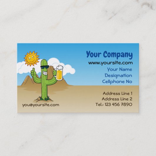 サボテンとビール 名刺 (正面)