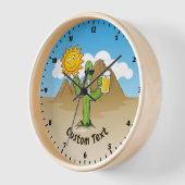 サボテンとビール 壁時計 (傾斜)