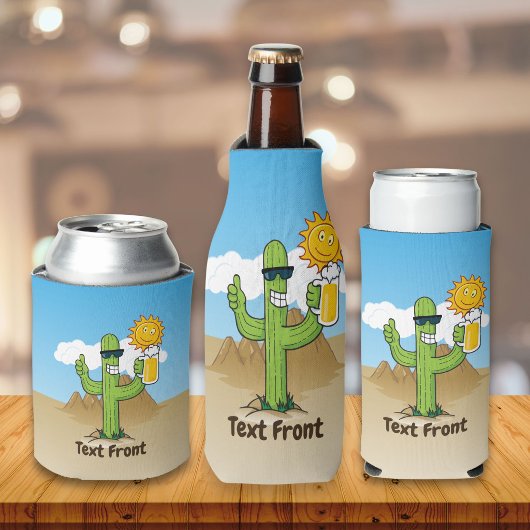 サボテンとビール 缶クーラー