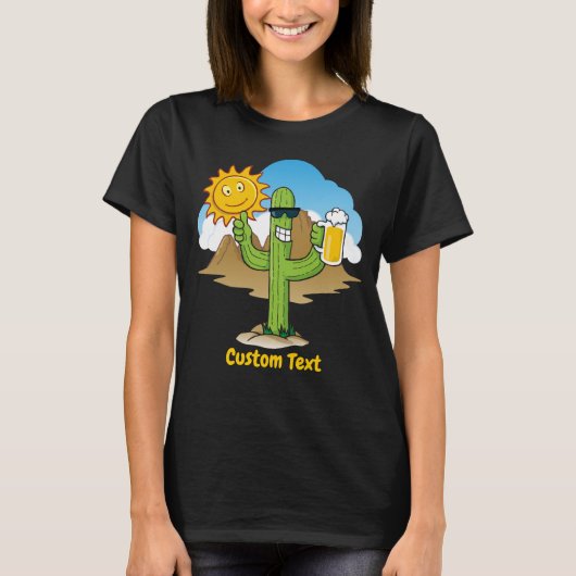 サボテンとビール Tシャツ (正面)