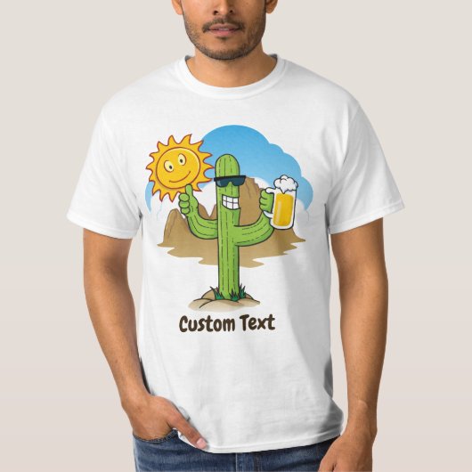 サボテンとビール Tシャツ (正面)