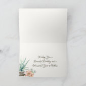 サボテンとフラワーサウスウエスタンデザート誕生日 カード (内部)