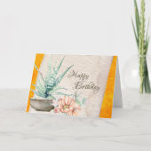 サボテンとフラワーサウスウエスタンデザート誕生日 カード (正面)