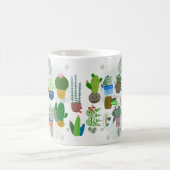 サボテンとフローラアー鮮やかト – 自然インスパイア- コーヒーマグカップ (中央)