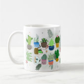 サボテンとフローラアー鮮やかト – 自然インスパイア- コーヒーマグカップ (左)