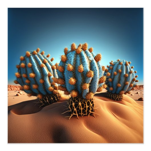 サボテンとヤシの木は調和に共存する。 phot フォトプリント            (正面)