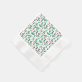 サボテンとラディバグパターン –  縁ありカクテルナプキン (角)