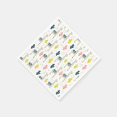 サボテンとラマスのパターン スタンダードカクテルナプキン (角)