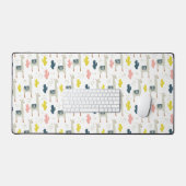 サボテンとラマスのパターン デスクマット (キーボード&マウス)