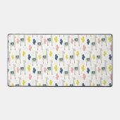 サボテンとラマスのパターン デスクマット (正面)