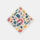 サボテンとレインボウズのボホデザート スタンダードカクテルナプキン (角)
