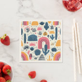 サボテンとレインボウズのボホデザート スタンダードカクテルナプキン (インサイチュ)