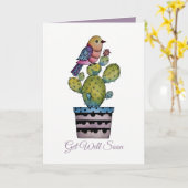 サボテンとレインボーバード カード (黄色い花)