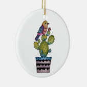 サボテンとレインボーバード セラミックオーナメント (右)