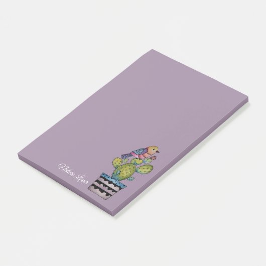 サボテンとレインボーバード ポストイット (アングル)