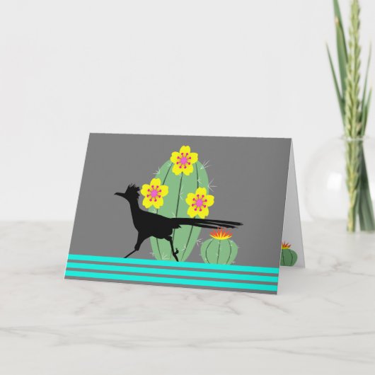 サボテンとロードランナー カード (正面)