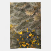 サボテンとワイルドフラワー キッチンタオル (縦)