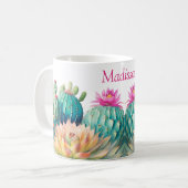 サボテンと名前の多肉質 コーヒーマグカップ (正面左)